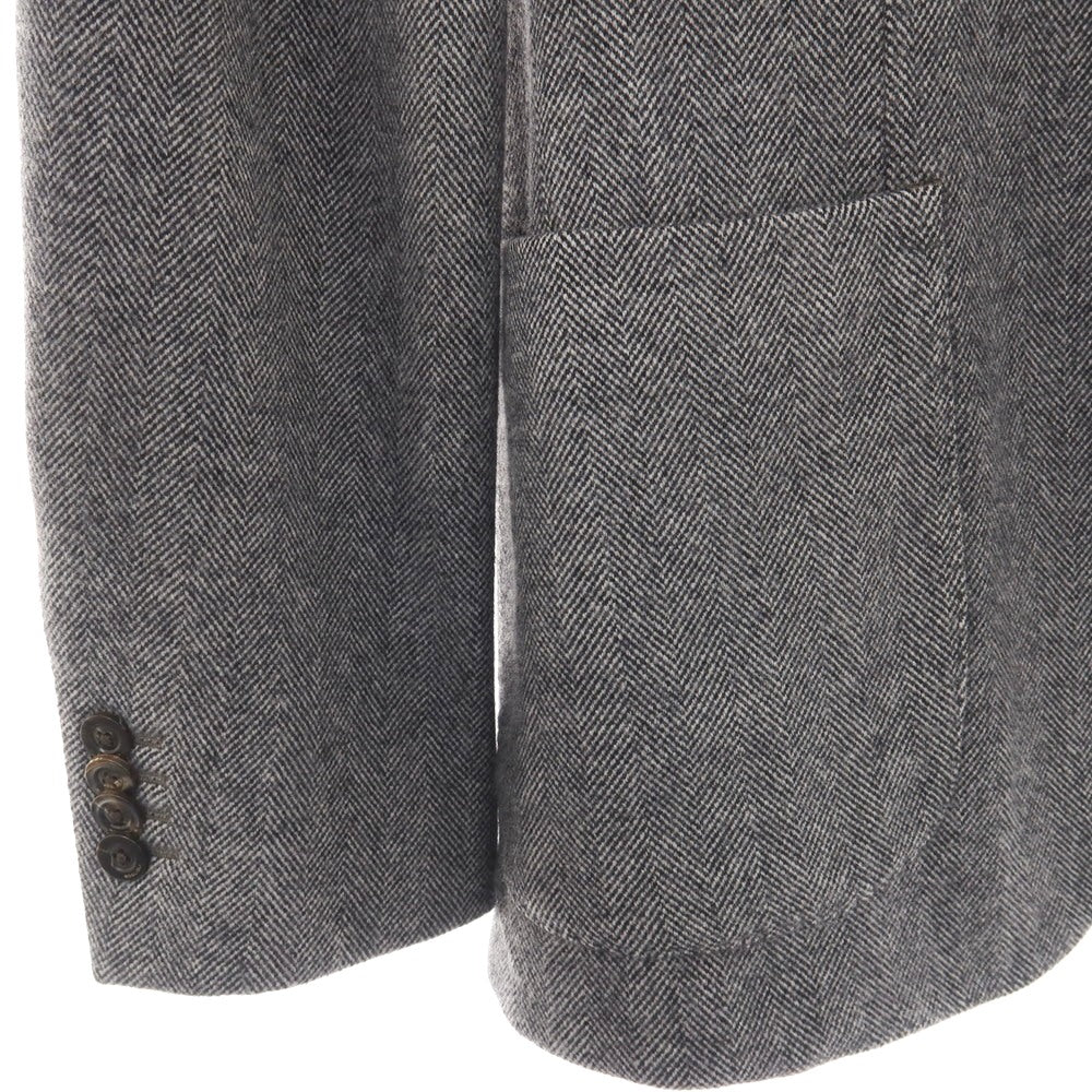 【中古】ボリオリ BOGLIOLI K.JACKET ウールカシミヤ ヘリンボーン 2B テーラードジャケット ホワイトxブラック【サイズ48】【 状態ランクB 】【 メンズ 】