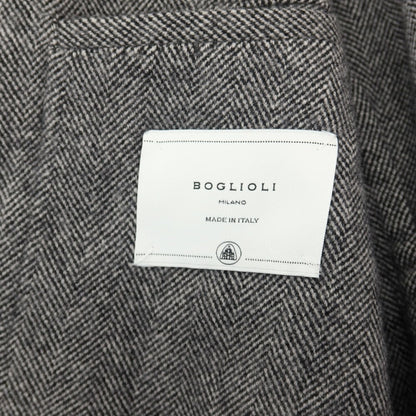 【中古】ボリオリ BOGLIOLI K.JACKET ウールカシミヤ ヘリンボーン 2B テーラードジャケット ホワイトxブラック【サイズ48】【 状態ランクB 】【 メンズ 】