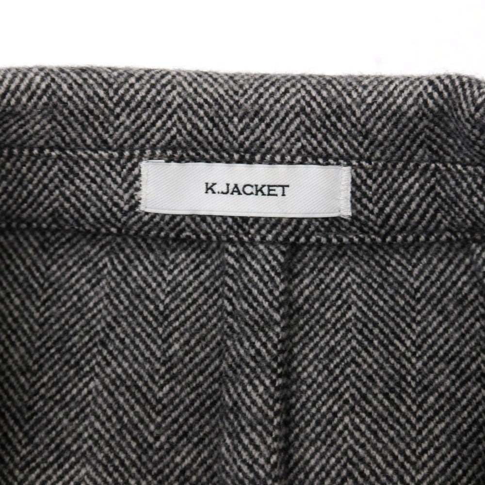 【中古】ボリオリ BOGLIOLI K.JACKET ウールカシミヤ ヘリンボーン 2B テーラードジャケット ホワイトxブラック【サイズ48】【 状態ランクB 】【 メンズ 】