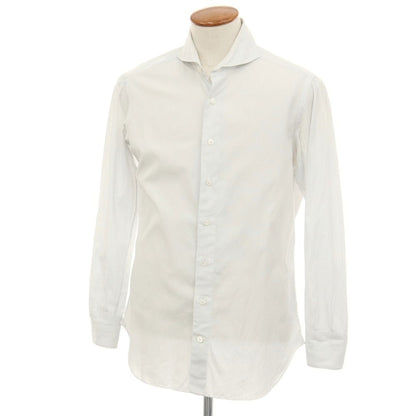 【中古】リングヂャケット RING JACKET Napoli コットン ストライプ カッタウェイ ドレスシャツ ホワイトxブルー【サイズ40】【 状態ランクC 】【 メンズ 】