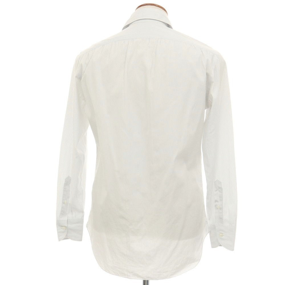 【中古】リングヂャケット RING JACKET Napoli コットン ストライプ カッタウェイ ドレスシャツ ホワイトxブルー【サイズ40】【 状態ランクC 】【 メンズ 】
