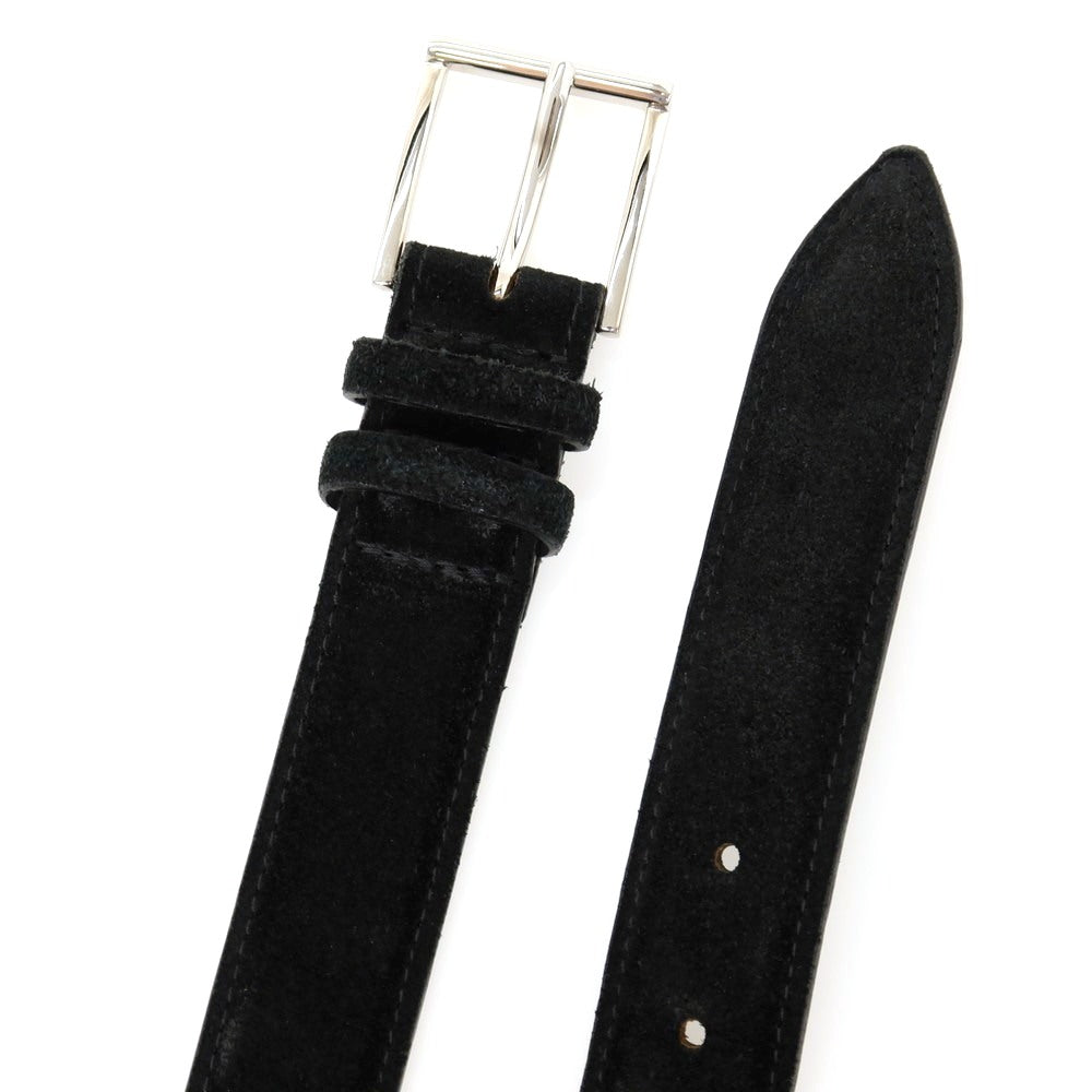 【中古】オルチアーニ ORCIANI スエード レザー ベルト ブラックxシルバー【サイズ85】【 状態ランクB 】【 メンズ 】