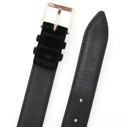 【中古】オルチアーニ ORCIANI スエード レザー ベルト ブラックxシルバー【サイズ85】【 状態ランクB 】【 メンズ 】