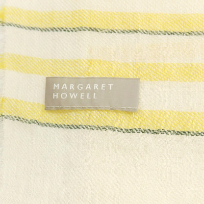 【中古】マーガレットハウエル MARGARET HOWELL リネン系 大判 ストール アイボリーxイエロー【 状態ランクC 】【 メンズ 】