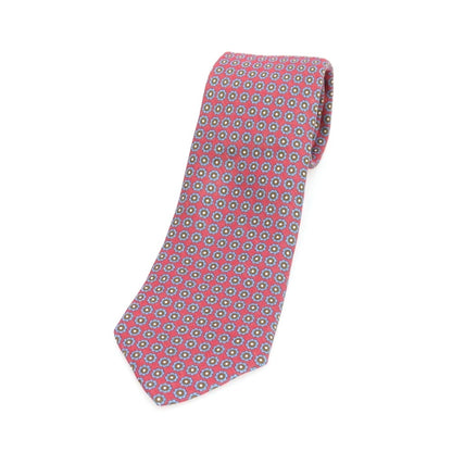 【中古】ユナイテッドアローズ UNITED ARROWS シルクリネン プリント 花小紋柄ネクタイ レッドxライトブルー【 状態ランクB 】【 メンズ 】