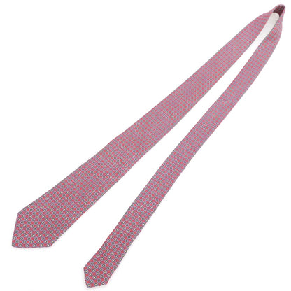 【中古】ユナイテッドアローズ UNITED ARROWS シルクリネン プリント 花小紋柄ネクタイ レッドxライトブルー【 状態ランクB 】【 メンズ 】