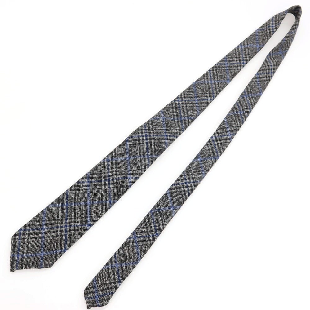 【中古】アーディーアンドシー AD&amp;C 1956 ウール チェック柄ネクタイ グレーxブルー【 状態ランクB 】【 メンズ 】