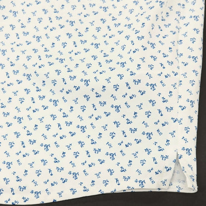 【中古】ビームスハート BEAMS HEART コットンポリエステル 小花柄 プリント ホリゾンタルカラー 半袖シャツ ホワイトxネイビーブルー【サイズXL】【 状態ランクB 】【 メンズ 】
