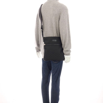 【中古】グッチ GUCCI 449184 GG柄 ナイロン レザー ショルダーバッグ ブラック【 状態ランクB 】【 メンズ 】