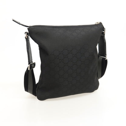【中古】グッチ GUCCI 449184 GG柄 ナイロン レザー ショルダーバッグ ブラック【 状態ランクB 】【 メンズ 】