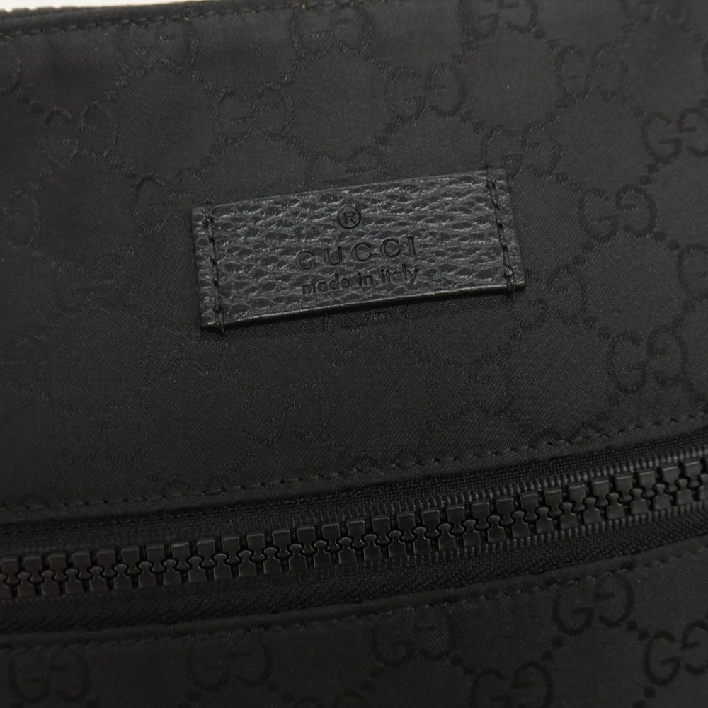 【中古】グッチ GUCCI 449184 GG柄 ナイロン レザー ショルダーバッグ ブラック【 状態ランクB 】【 メンズ 】