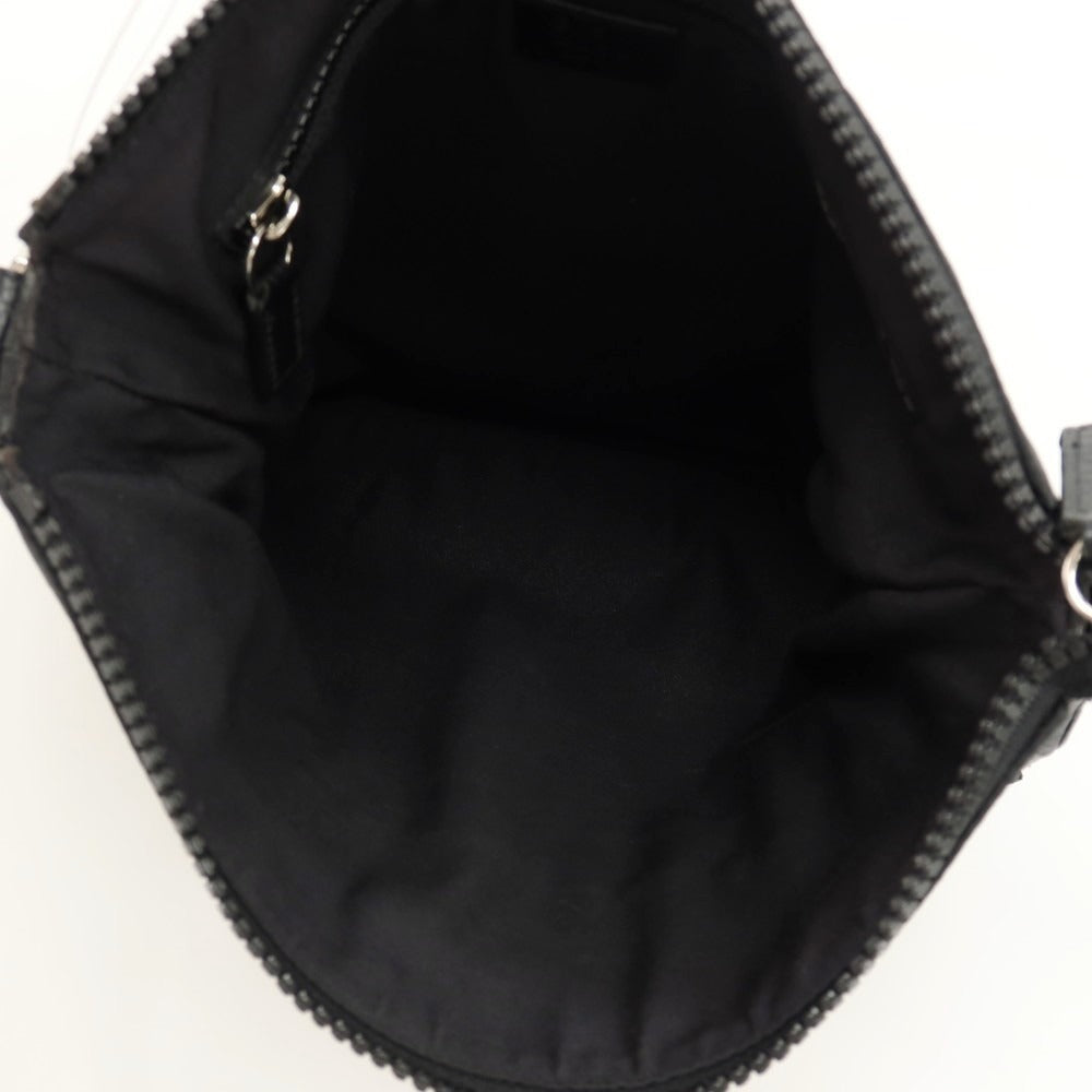 【中古】グッチ GUCCI 449184 GG柄 ナイロン レザー ショルダーバッグ ブラック【 状態ランクB 】【 メンズ 】