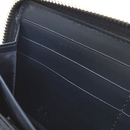 【中古】グッチ GUCCI レザー GG柄 ラウンドファスナー 長財布 ネイビー【 状態ランクB 】【 メンズ 】