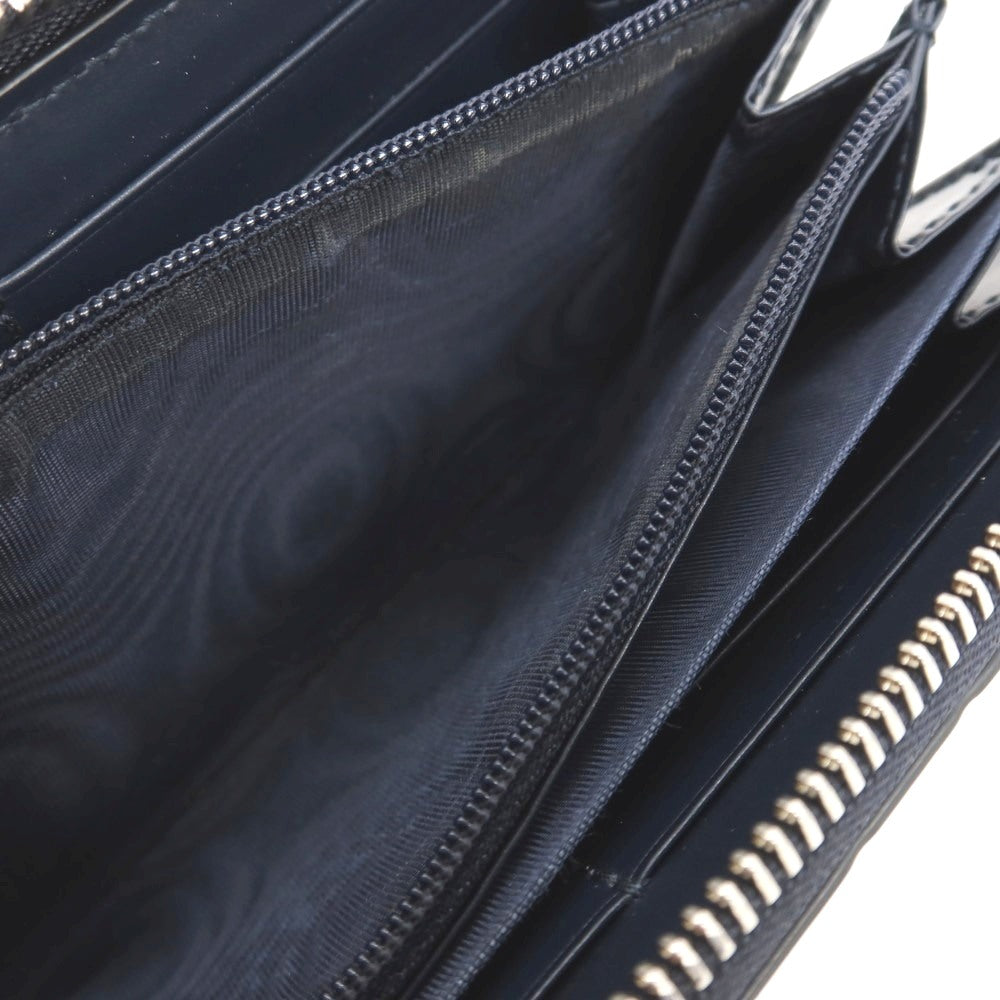 【中古】グッチ GUCCI レザー GG柄 ラウンドファスナー 長財布 ネイビー【 状態ランクB 】【 メンズ 】