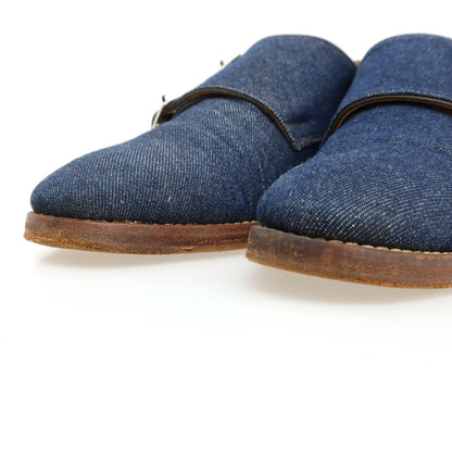 【中古】ポルペッタ polpetta × Brilla per il gusto コットン ドレスシューズ ネイビー【サイズ38.5】【 状態ランクB 】【 メンズ 】