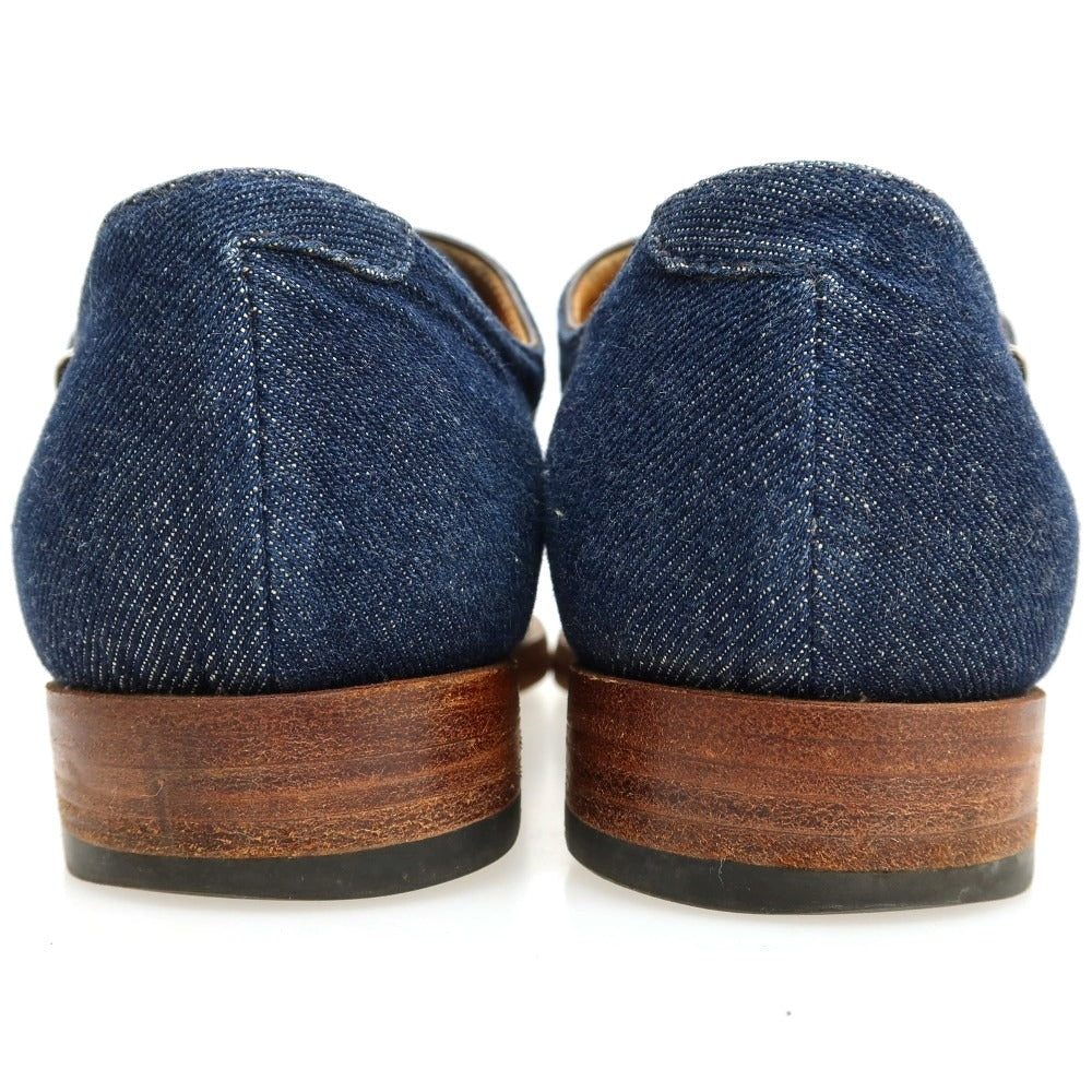 【中古】ポルペッタ polpetta × Brilla per il gusto コットン ドレスシューズ ネイビー【サイズ38.5】【 状態ランクB 】【 メンズ 】