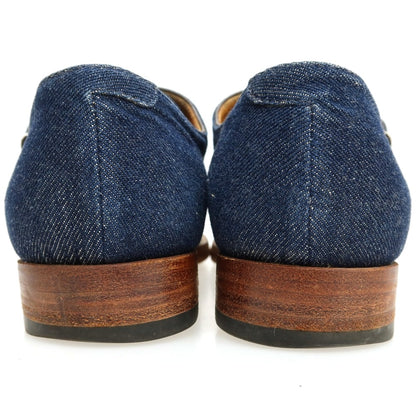 【中古】ポルペッタ polpetta × Brilla per il gusto コットン ドレスシューズ ネイビー【サイズ38.5】【 状態ランクB 】【 メンズ 】