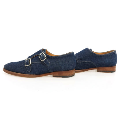 【中古】ポルペッタ polpetta × Brilla per il gusto コットン ドレスシューズ ネイビー【サイズ38.5】【 状態ランクB 】【 メンズ 】
