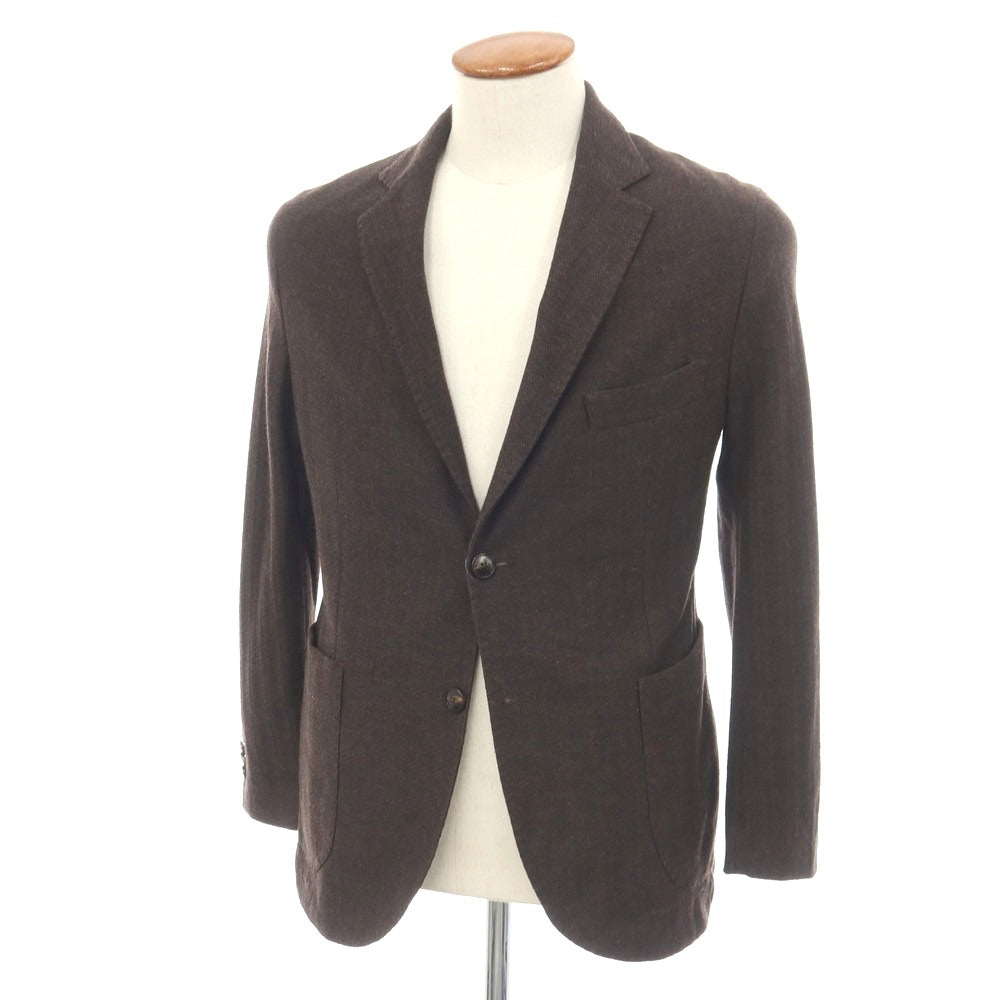 【中古】バルバ BARBA TOMORROWLAND別注 ウールコットン 2B カジュアルジャケット ブラウン【サイズ46】【 状態ランクB 】【 メンズ 】