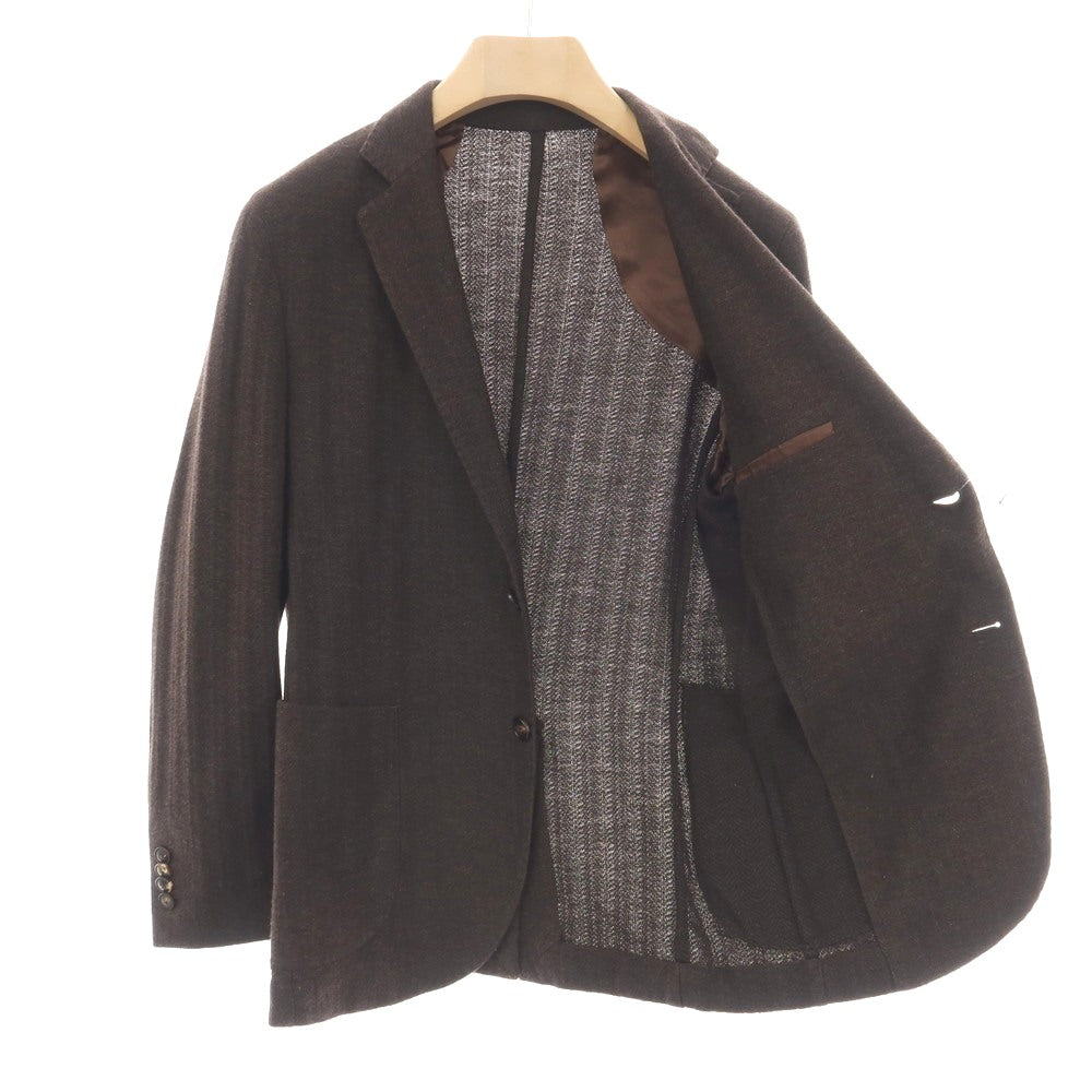 【中古】バルバ BARBA TOMORROWLAND別注 ウールコットン 2B カジュアルジャケット ブラウン【サイズ46】【 状態ランクB 】【 メンズ 】
