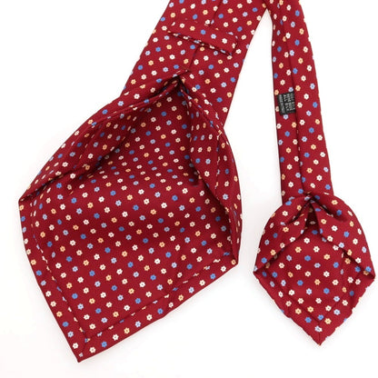 【中古】マリネッラ E.MARINELLA シルク プリント 花小紋柄ネクタイ レッドxライトブルー【 状態ランクB 】【 メンズ 】