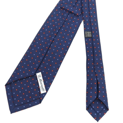 【中古】マリネッラ E.MARINELLA シルク プリント 花小紋柄ネクタイ ネイビーxレッド【 状態ランクB 】【 メンズ 】