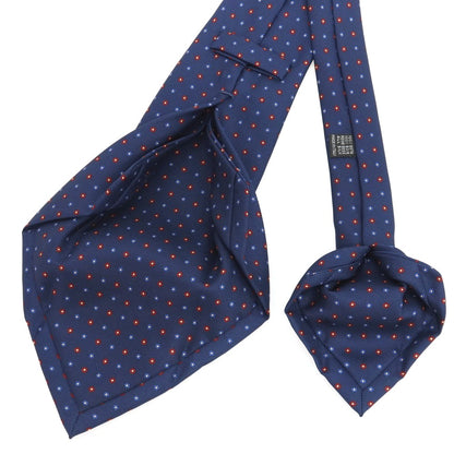 【中古】マリネッラ E.MARINELLA シルク プリント 花小紋柄ネクタイ ネイビーxレッド【 状態ランクB 】【 メンズ 】
