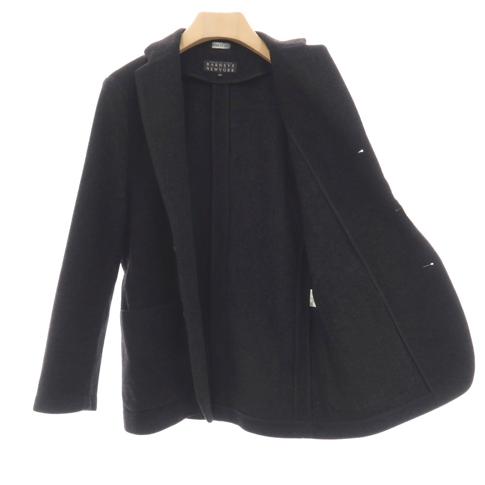 【中古】バーニーズニューヨーク BARNEYS NEWYORK ウール 3つボタン カジュアルジャケット ブラック【サイズ44】【 状態ランクC 】【 メンズ 】