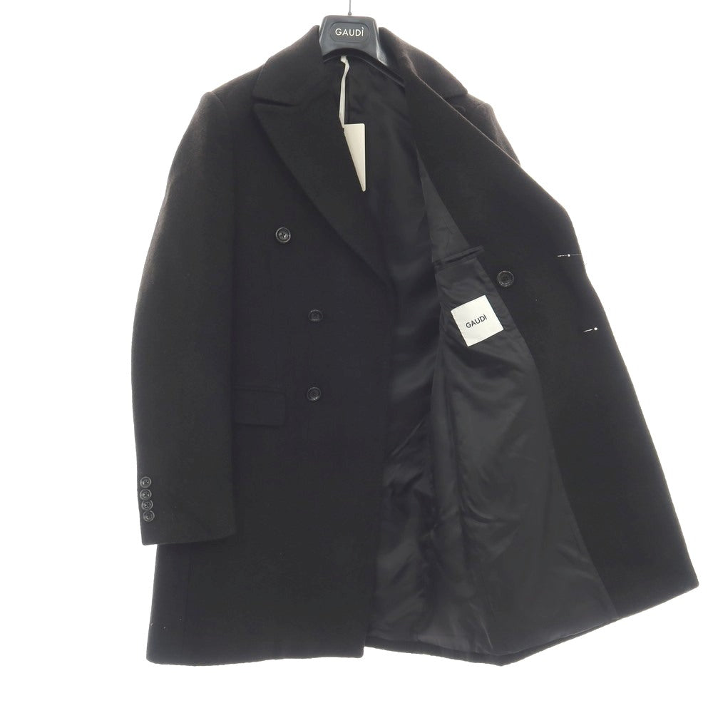 【新品】ガウディ GAUDI ポリエステル ダブルブレストコート ブラック【サイズ50】【 状態ランクN 】【 メンズ 】