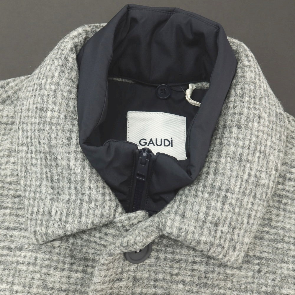 【新品】ガウディ GAUDI ポリエステルアクリルウール ステンカラーコート グレー【サイズL】【 状態ランクN 】【 メンズ 】