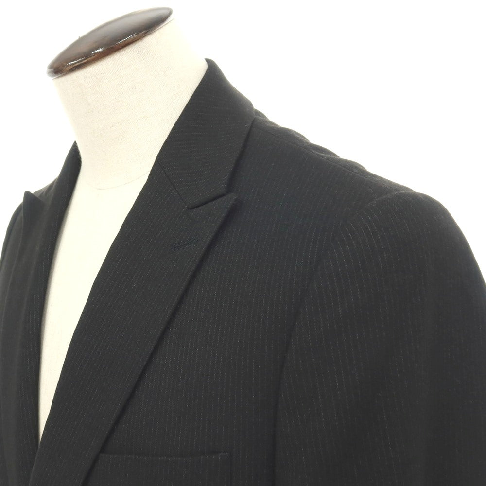 【新品】ガウディ GAUDI ポリエステルレーヨンポリウレタン ストライプ 2B テーラードジャケット ブラック【サイズ50】【 状態ランクN 】【 メンズ 】