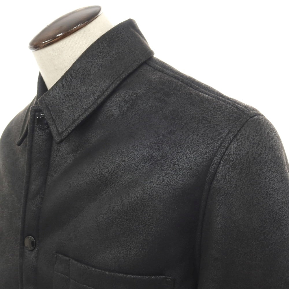 【新品】ガウディ GAUDI ポリエステル フェイクムートン ジャケット ブルゾン ブラック【サイズL】【 状態ランクN 】【 メンズ 】