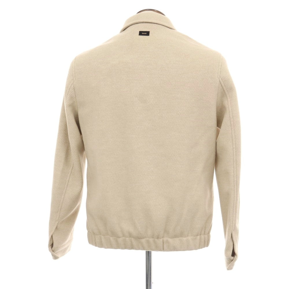 【新品】ガウディ GAUDI ポリエステルレーヨン ジップアップブルゾン ベージュ【サイズL】【 状態ランクN 】【 メンズ 】