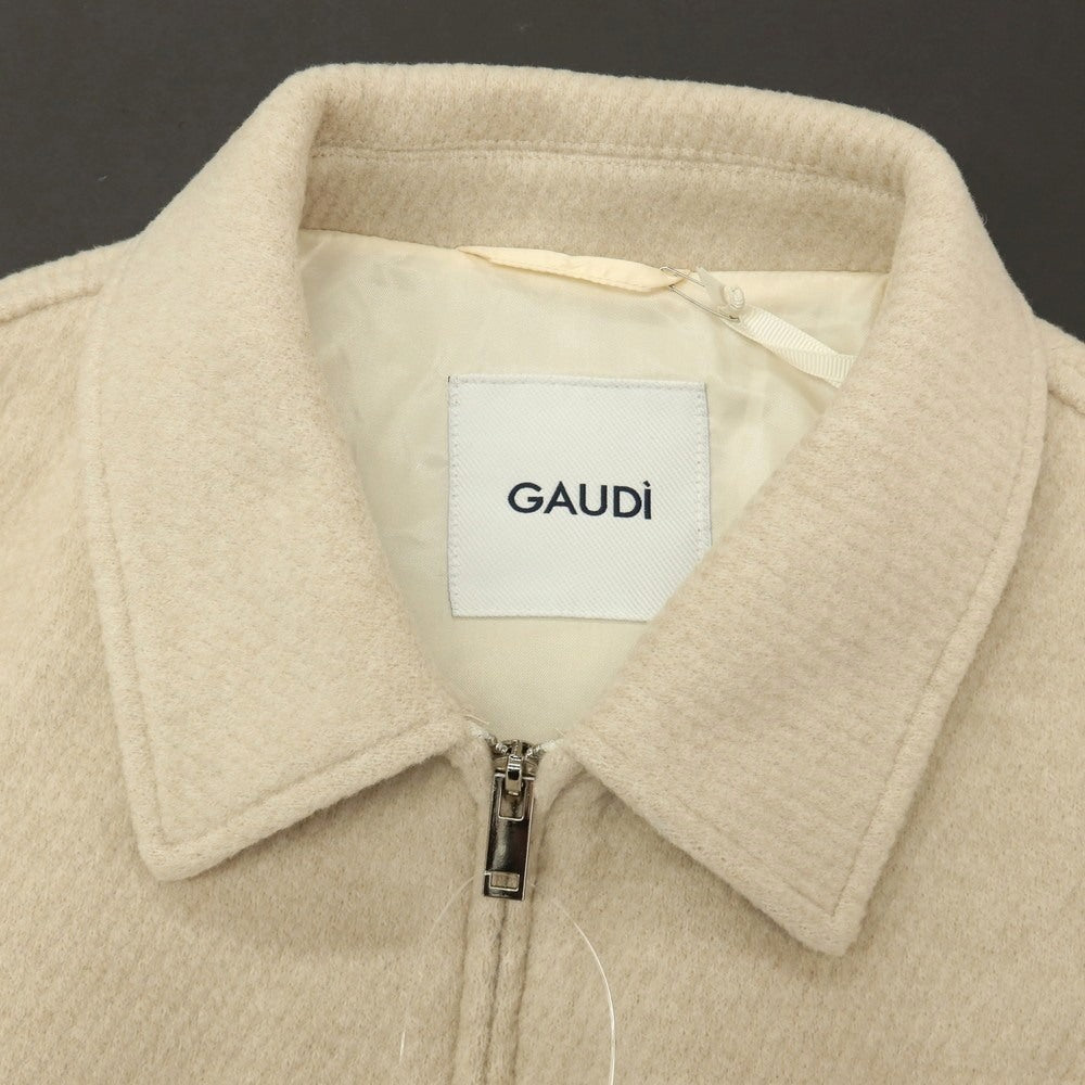 【新品】ガウディ GAUDI ポリエステルレーヨン ジップアップブルゾン ベージュ【サイズL】【 状態ランクN 】【 メンズ 】