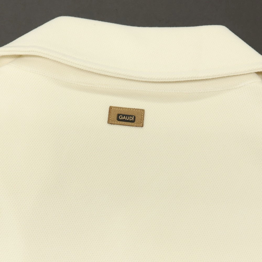 【新品】ガウディ GAUDI ストレッチ ポリエステルレーヨン 裏起毛 コーチジャケット ブルゾン アイボリー【サイズ50】【 状態ランクN 】【 メンズ 】