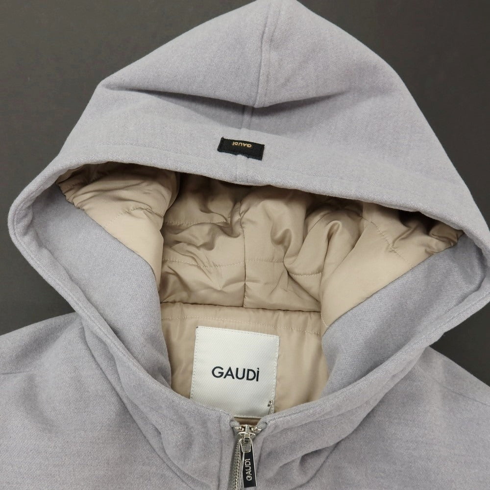 【新品】ガウディ GAUDI ポリエステルレーヨンポリウレタン フーデッド 中綿ブルゾン グレー【サイズL】【 状態ランクN 】【 メンズ 】
