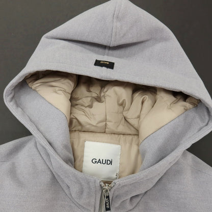 【新品】ガウディ GAUDI ポリエステルレーヨンポリウレタン フーデッド 中綿ブルゾン グレー【サイズL】【 状態ランクN 】【 メンズ 】