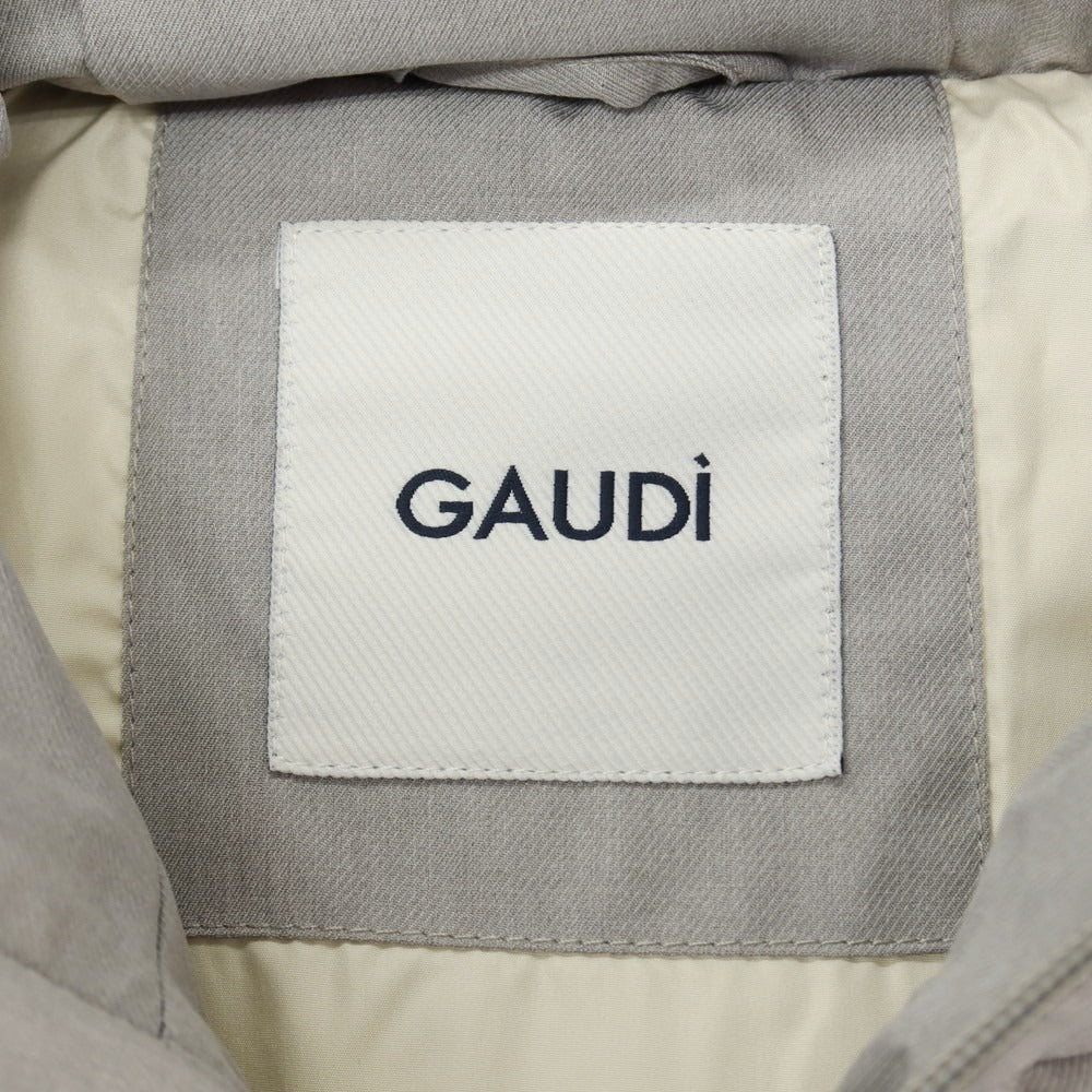 【新品】ガウディ GAUDI ポリエステル フーデッド 中綿ブルゾン グレー【サイズL】【 状態ランクN 】【 メンズ 】
