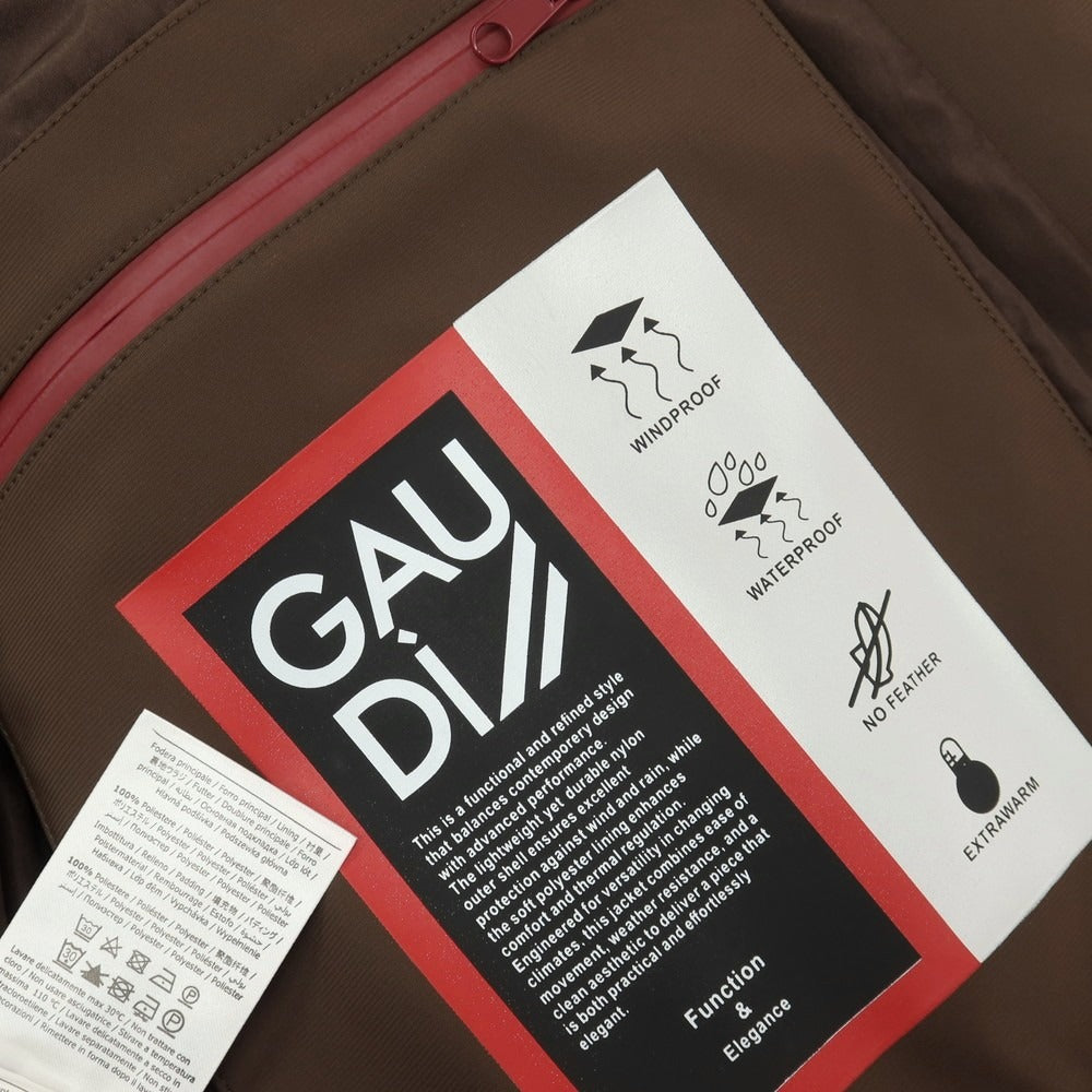 【新品】ガウディ GAUDI ナイロンポリウレタン 切り替えデザイン フーデッド 中綿ブルゾン ブラウン【サイズL】【 状態ランクN 】【 メンズ 】
