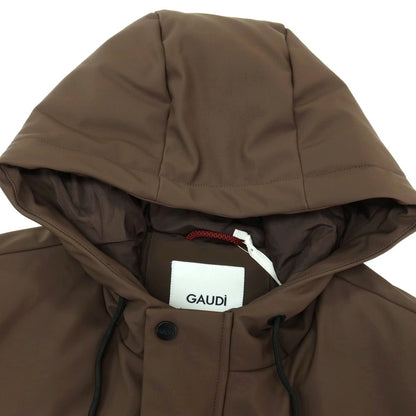 【新品】ガウディ GAUDI ナイロンポリウレタン 切り替えデザイン フーデッド 中綿ブルゾン ブラウン【サイズL】【 状態ランクN 】【 メンズ 】