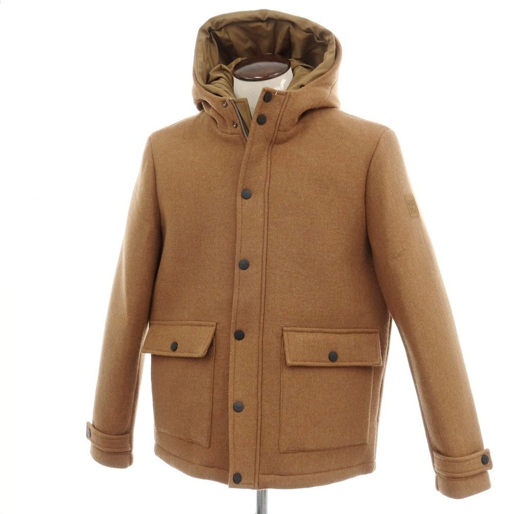 【新品】ガウディ GAUDI ウールポリエステルナイロン フーデッドブルゾン ライトブラウン【サイズL】【 状態ランクN 】【 メンズ 】