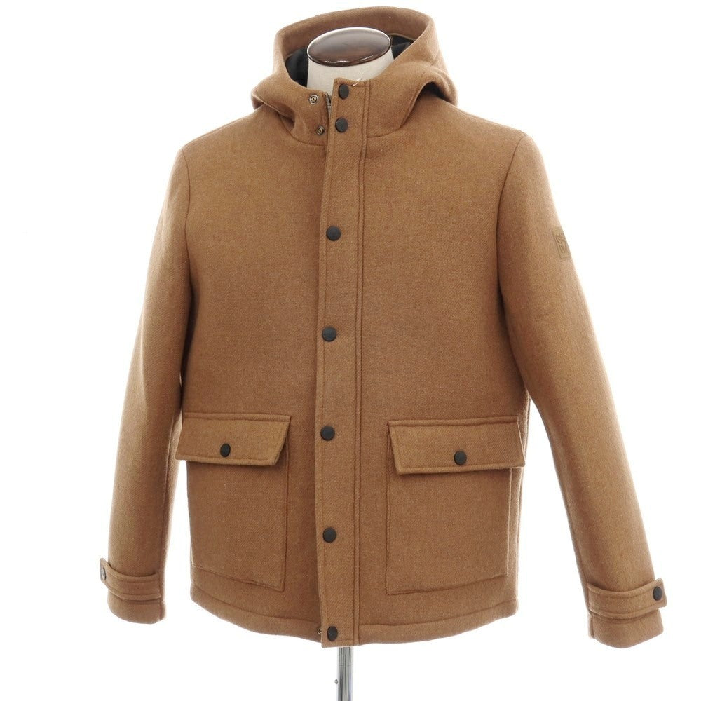 【新品】ガウディ GAUDI ウールポリエステルナイロン フーデッドブルゾン ライトブラウン【サイズL】【 状態ランクN 】【 メンズ 】