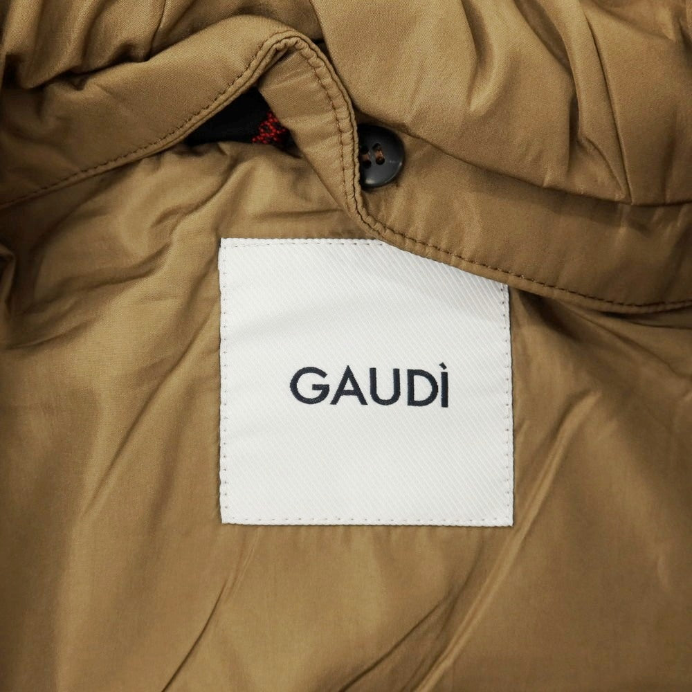 【新品】ガウディ GAUDI ウールポリエステルナイロン フーデッドブルゾン ライトブラウン【サイズL】【 状態ランクN 】【 メンズ 】