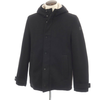 【新品】ガウディ GAUDI ポリエステル ニット フーデッド 中綿ブルゾン ブラック【サイズL】【 状態ランクN 】【 メンズ 】