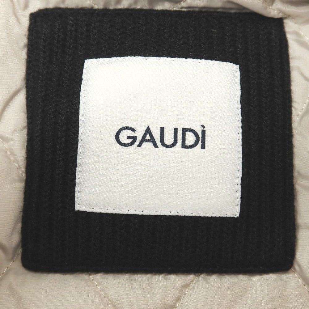 【新品】ガウディ GAUDI ポリエステル ニット フーデッド 中綿ブルゾン ブラック【サイズL】【 状態ランクN 】【 メンズ 】