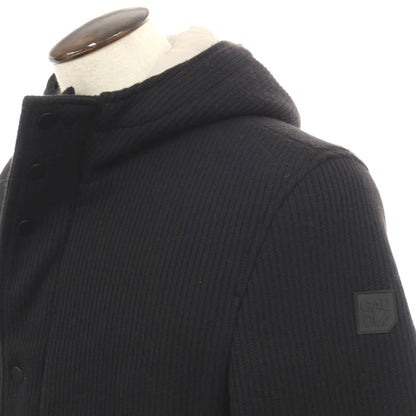 【新品】ガウディ GAUDI ポリエステル ニット フーデッド 中綿ブルゾン ブラック【サイズL】【 状態ランクN 】【 メンズ 】