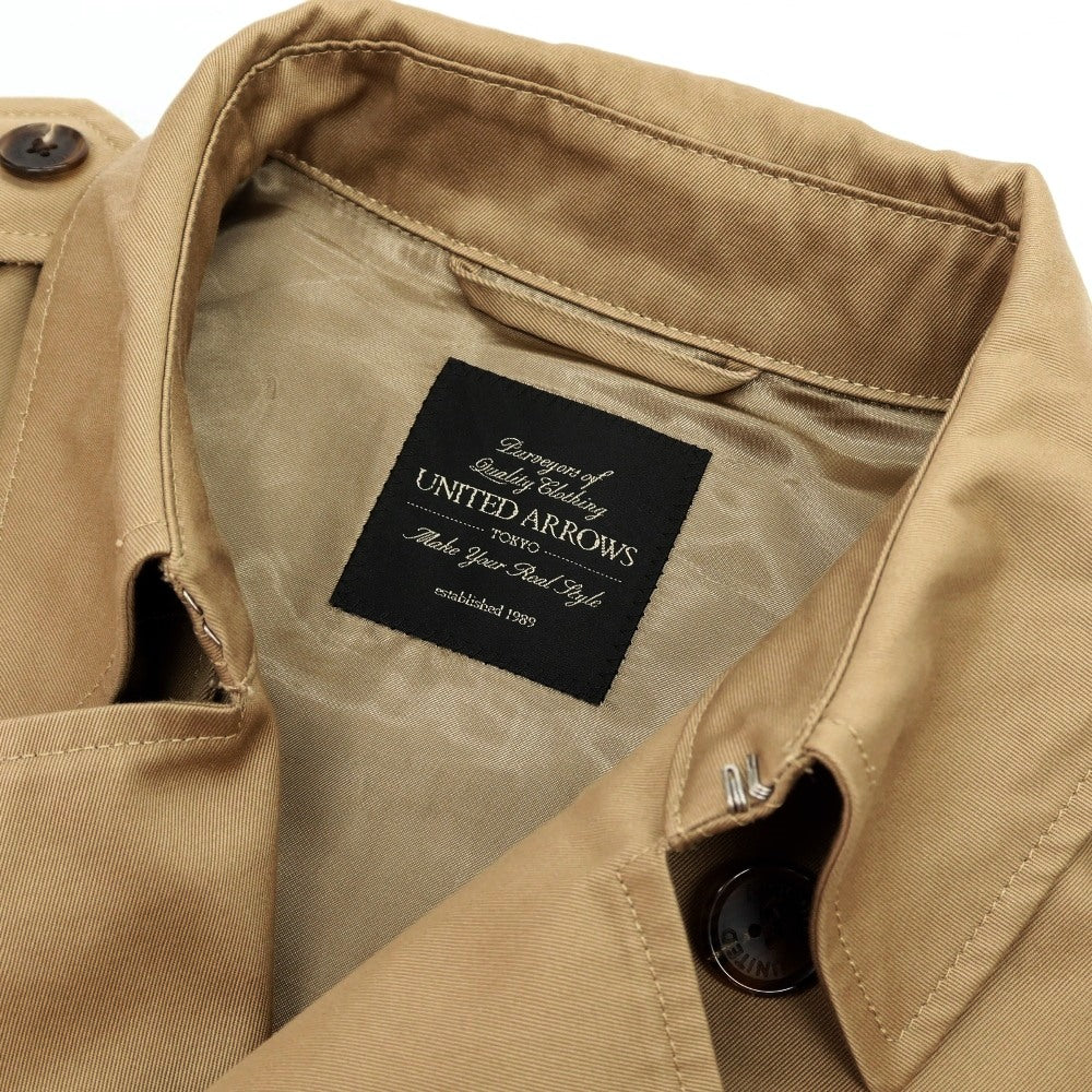【中古】ユナイテッドアローズ UNITED ARROWS コットン トレンチコート ダークベージュ【サイズL】【 状態ランクB 】【 メンズ 】