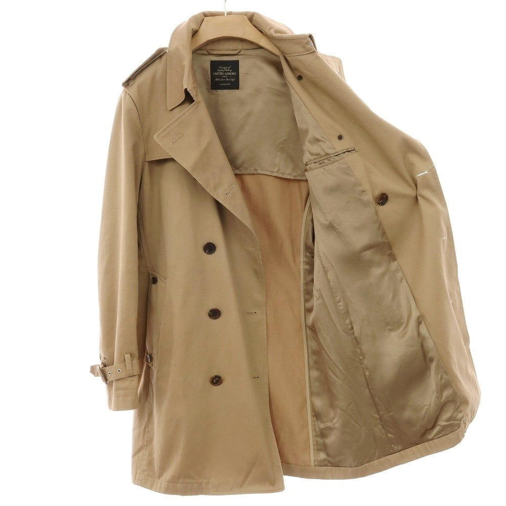【中古】ユナイテッドアローズ UNITED ARROWS コットン トレンチコート ダークベージュ【サイズL】【 状態ランクB 】【 メンズ 】