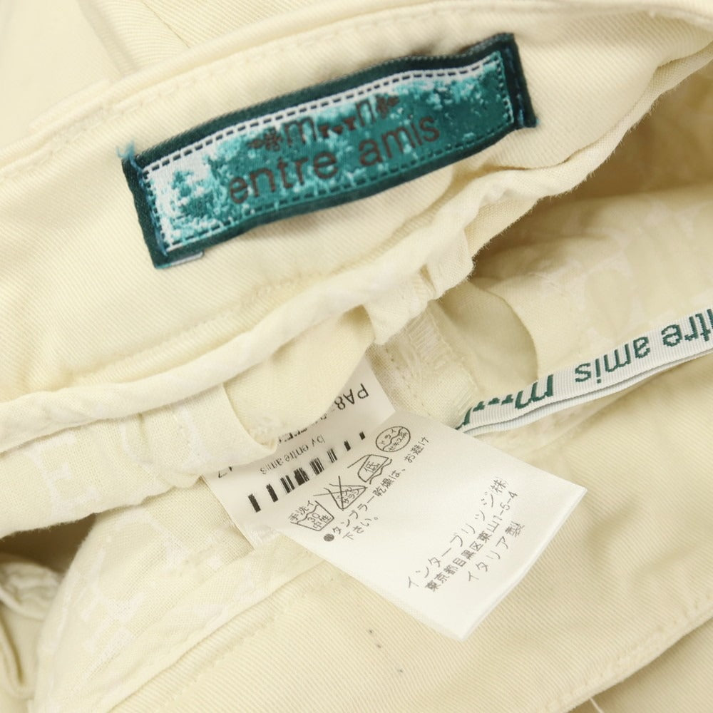 【中古】アントレアミ ENTRE AMIS ストレッチ ツイルコットン カジュアルスラックスパンツ クリーム【サイズ31】【 状態ランクC 】【 メンズ 】