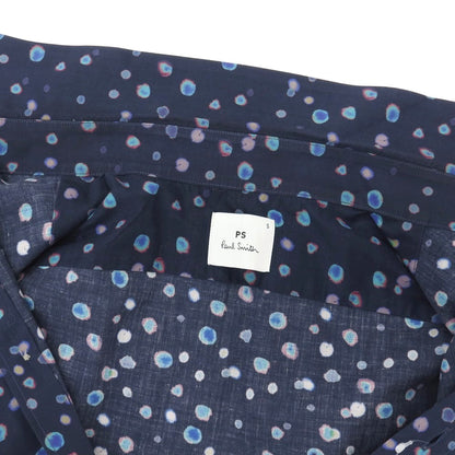 【中古】ピーエス ポールスミス PS Paul Smith コットン 水玉 ランダムドット 半袖シャツ ネイビー【サイズS】【 状態ランクB 】【 メンズ 】